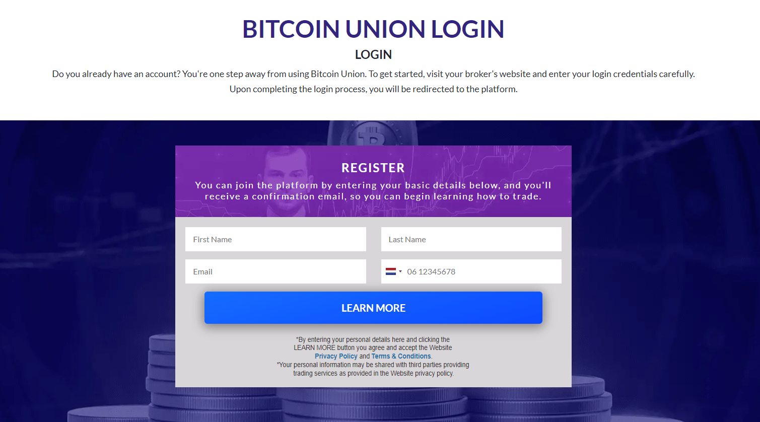Bitcoin Union sisselogimine Bitcoin Union sisselogimine