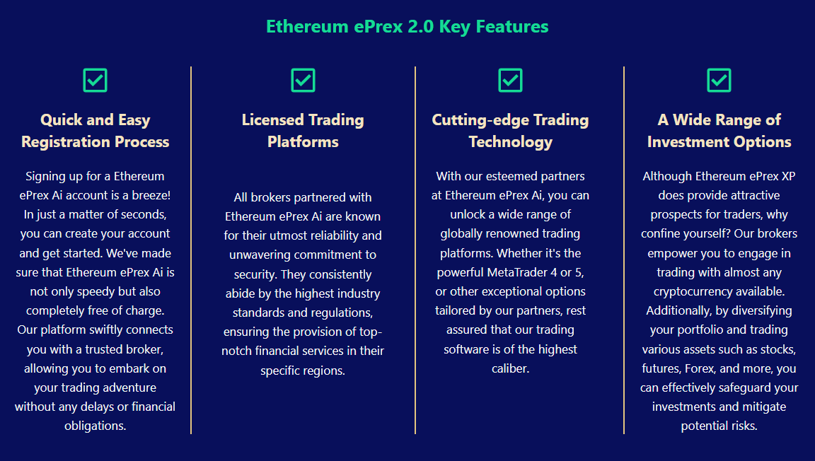 Ethereum ePrex Ai key features Ethereum ePrex Ai key features